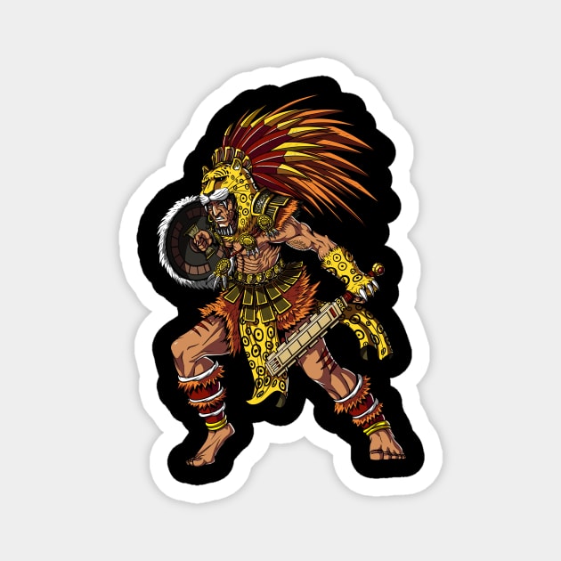 Aztec Jaguar Warrior Magnet by underheaven