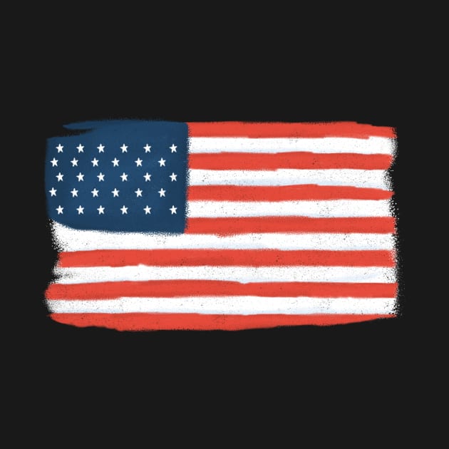 4th July painted american flag by InkyArt