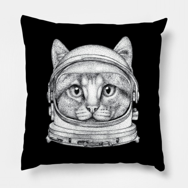Black And White Space Cat Wearing A Astronaut Helmet Space Cat
