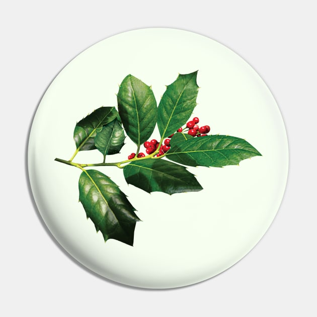 Sprig of Holly Pin by SusanSavad