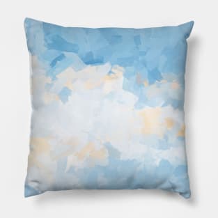 Clear Blue Sky Abstract Painting Pillow