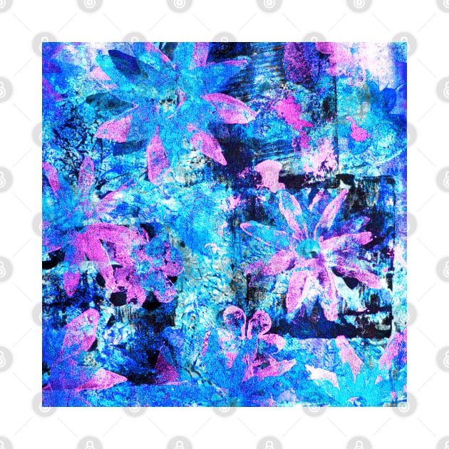 Flower in Black Square 11- Digitally Altered Print by Heatherian