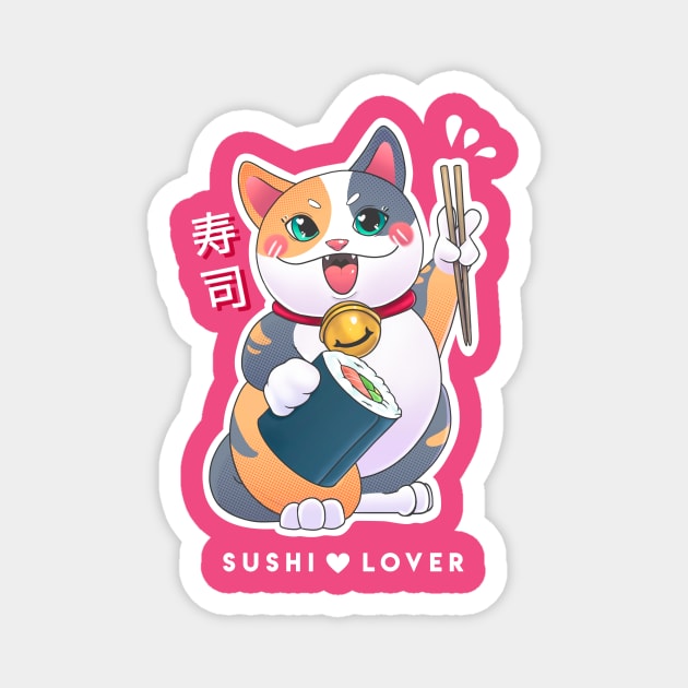 Sushi Lover - Neko Cat Magnet by Anhyra