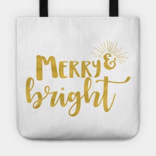Merry and Bright Faux Gold Tote