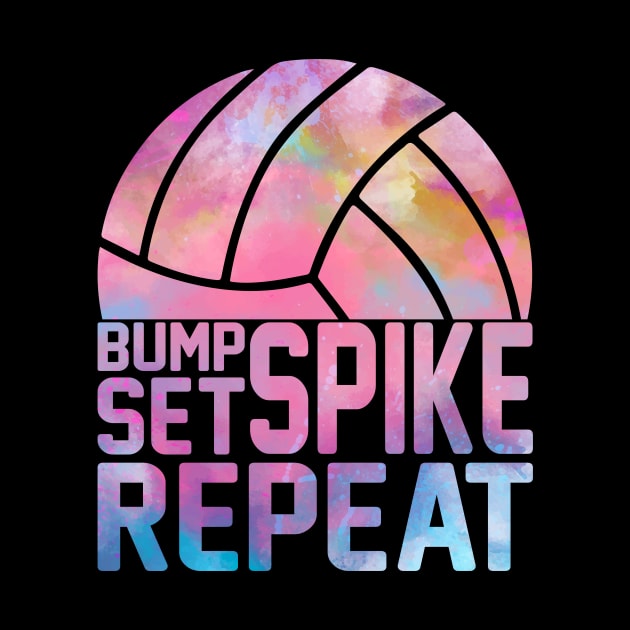 Colorful Teen Girls Volleyball Bump Set Spike Repeat by Nicki-Merch