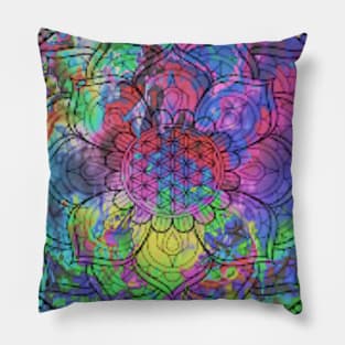 trippy mandala design Pillow