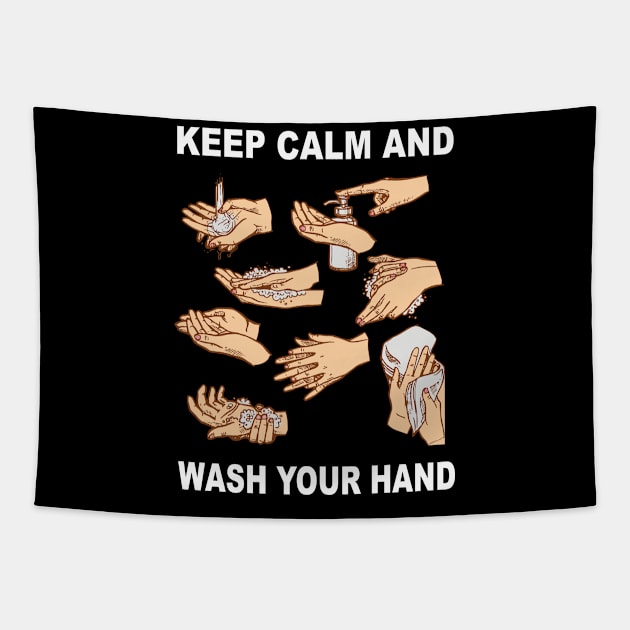 Keep Calm And Wash Your Hands - Flu Cold Tapestry by KiraT