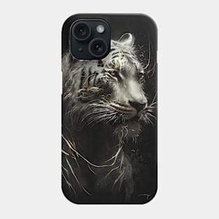 Tiger Portrait Animal Nature Wildlife Dark Painting Wild Spirit Phone Case