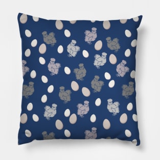 Silkies on Blue Pillow