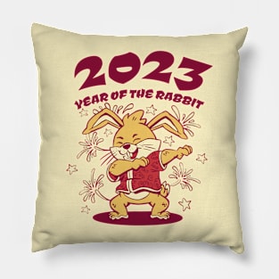 Dabbing for Luck: Celebrate Chinese New Year with a Rabbit Twist! Pillow