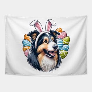 Portuguese Sheepdog Enjoys Easter with Bunny Ear Headband Tapestry