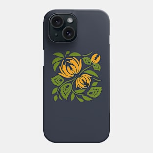 Folk flowers floral art print Flowers abstract art Phone Case