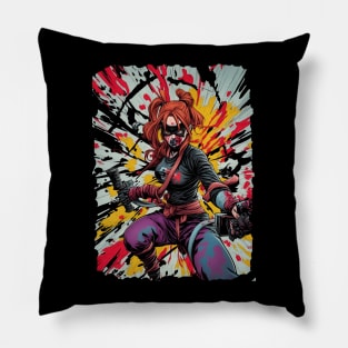 Battle Scarred Girl Ninja Pillow