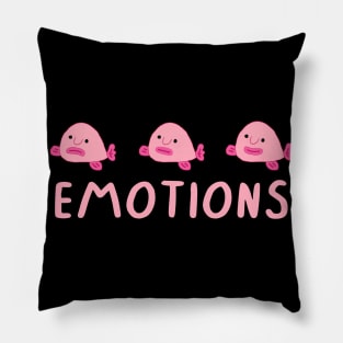 Blobfish emotions happy sad faces world Pillow