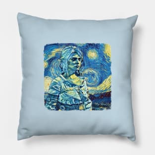 The Lady of space and Time Van Gogh Style Pillow