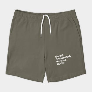 Mushroom Common Names Ampersand (white on black) Shorts