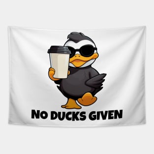 Cute Funny "No Ducks Given" Duck with Shades Tapestry