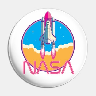 Nasa Girl Retro Logo Pink Pin