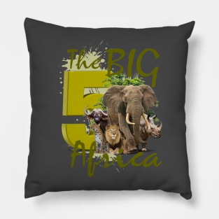 Africa's BIG Five Animals Pillow