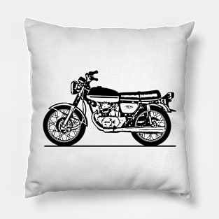 CB175 Motorcycle Sketch Art Pillow