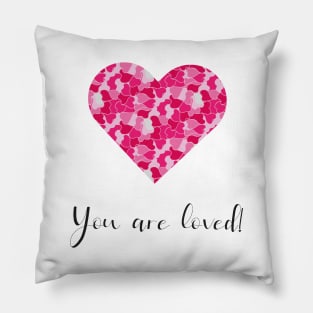 Pink camo hart for valentines day Pillow