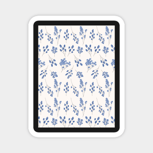 blue floral pattern Magnet