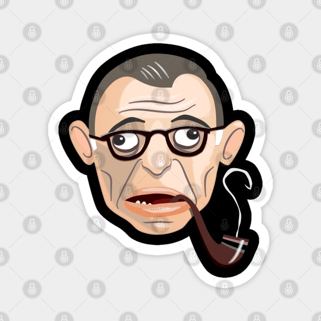 Jean Paul Sartre Magnet by juananguerrero