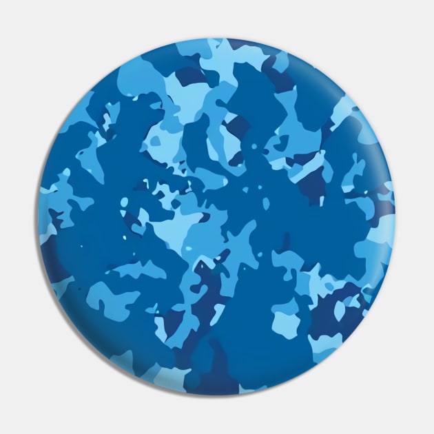 Camo Blue Tight Camo Print Pin by teezeedy