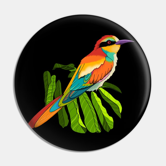 Bee Eater Bird Pin by Renee Ciufo Illustration