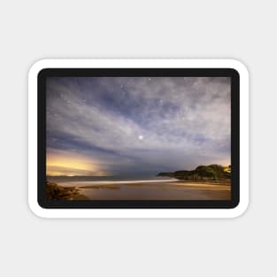 Caswell Bay on Gower in Wales at Night Magnet