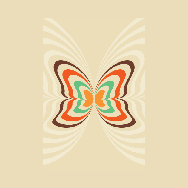 Butterfly 70s Style Mid Century Modern by Inogitna Designs