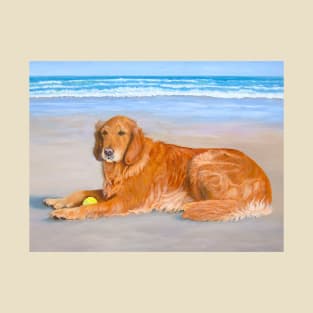 Golden Retriever at Beach T-Shirt