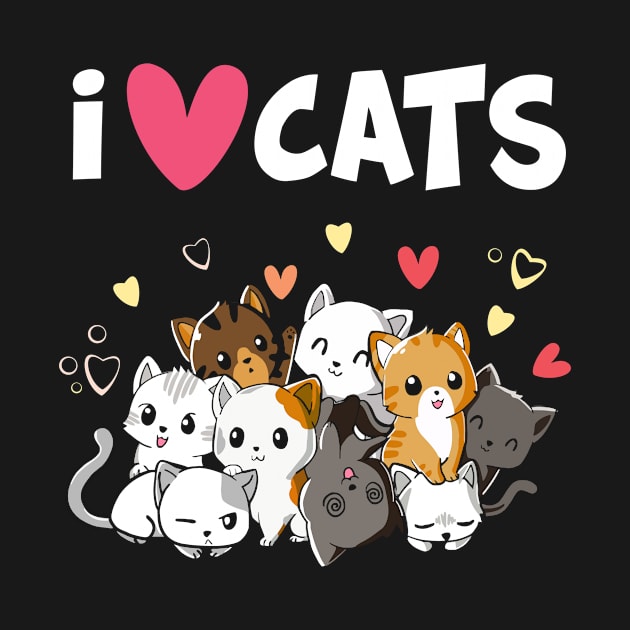 I Love Cats Kittens Cat Lover by folidelarts