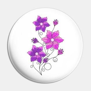 Pink Petunias Pin