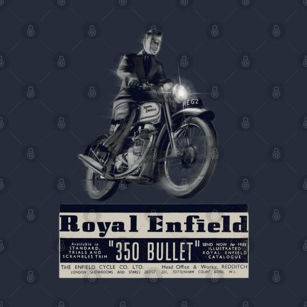 Vintage Royal Enfield 350 Bullet Motorcycle by MotorManiac