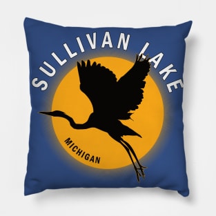 Sullivan Lake in Michigan Heron Sunrise Pillow