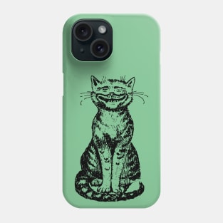 Smiling Cat on Green Phone Case