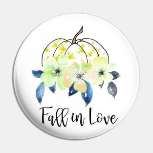 Fall in Love yellow pumpkin Pin