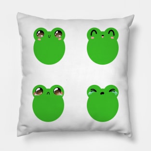 Cute frog face expressions Pillow