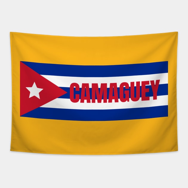 Camaguey City in Cuban Flag Tapestry by aybe7elf