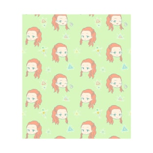 Chibi Aloy pattern (green) T-Shirt