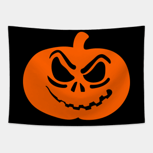 Halloween Angry Scary Pumpkin Face Tapestry