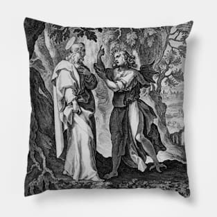 Jesus Christ Resists the Temptation of Lucifer the Infernal Devil Pillow