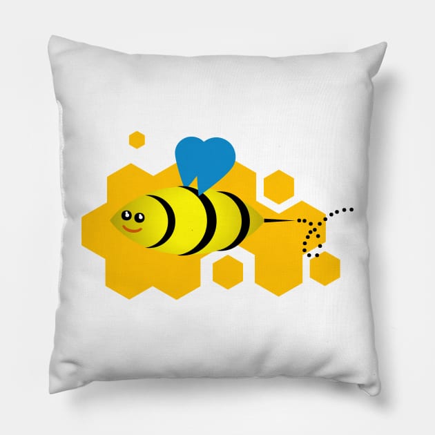 Bee cute Pillow by Smriti_artwork