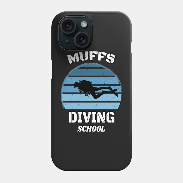 Muffs Diving School - Skull Retro Diving Lover gift Phone Case by WassilArt