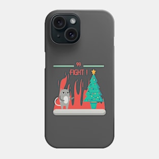 Cat with christmas tree Phone Case