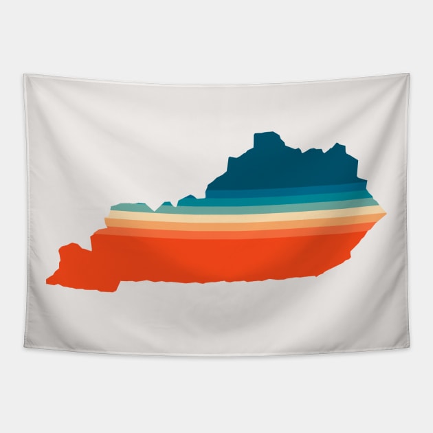 Kentucky State Retro Map Tapestry by n23tees