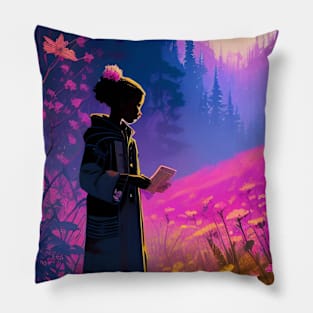 Walking Amongst the Flowers Pillow