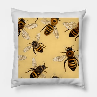 Honeycomb and Bee Pattern 19 Pillow