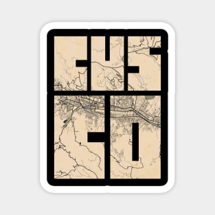 Cusco, Peru City Map Typography - Vintage Magnet